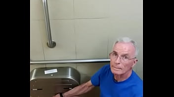 Spy old guy jerking in Home Depot restroom and he didn't care